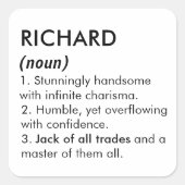 Richard name, Editable name, Custom name Quadratischer Aufkleber (Vorderseite)