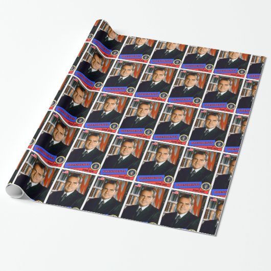 Richard Nixon Baseball Card Geschenkpapier (Ungerollt)