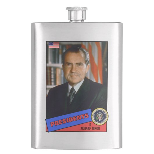 Richard Nixon-Baseballkarte Flachmann (Vorderseite)