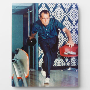 Richard Nixon Bowling Fotoplatte