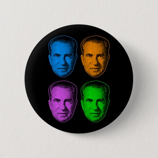 Richard Nixon in lebendigen Farben Button (Vorderseite)