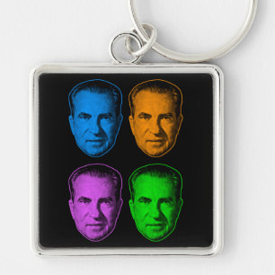 Richard Nixon in lebendigen Farben Schlüsselanhänger