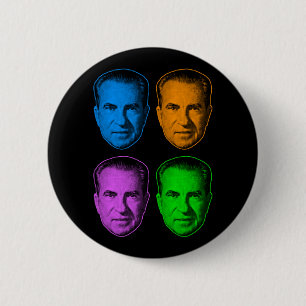 Richard Nixon in Vivid Color Button