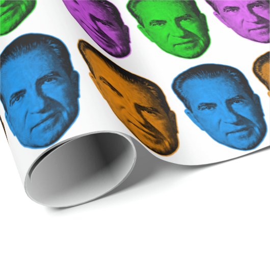Richard Nixon in Vivid Color Geschenkpapier (Rolleneckpunkt)
