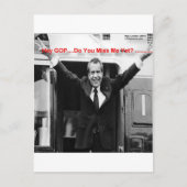 Richard Nixon "Miss Me yet?" Funny Gifts & T-Shirt Postkarte (Vorderseite)