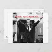 Richard Nixon "Miss Me yet?" Funny Gifts & T-Shirt Postkarte (Vorne/Hinten)