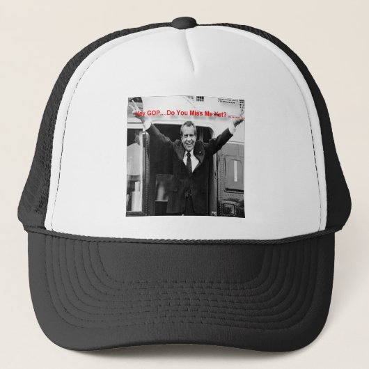 Richard Nixon "Miss Me yet?" Funny Gifts & T-Shirt Truckerkappe (Vorderseite)