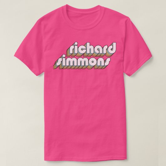 Richard Simmons Retro Rainbow Typografie verblasst T-Shirt (Design vorne)