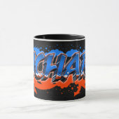 Richard Vorname Name Graffiti blue orange Tasse (Zentrum)