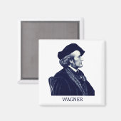 Richard Wagner, blau Magnet (Vorderseite/Rückseite)
