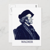 Richard Wagner, blau Postkarte (Vorne/Hinten)
