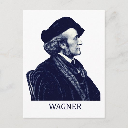 Richard Wagner, blau Postkarte (Vorderseite)