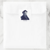 Richard Wagner, blau Quadratischer Aufkleber (Tasche)