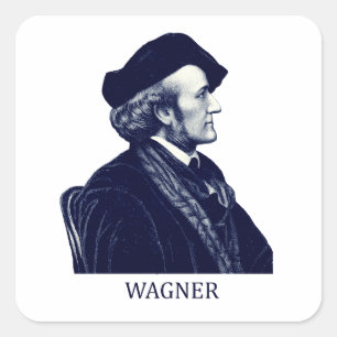 Richard Wagner, blau Quadratischer Aufkleber