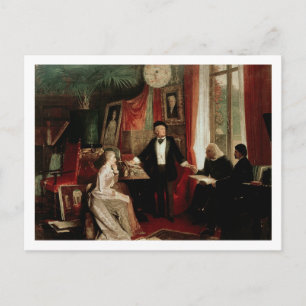 Richard Wagner mit Franz Liszt und Liszt-Tochter Postkarte