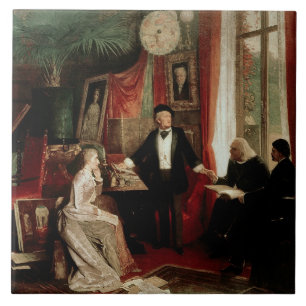 Richard Wagner mit Franz Liszt und Liszts daught Fliese