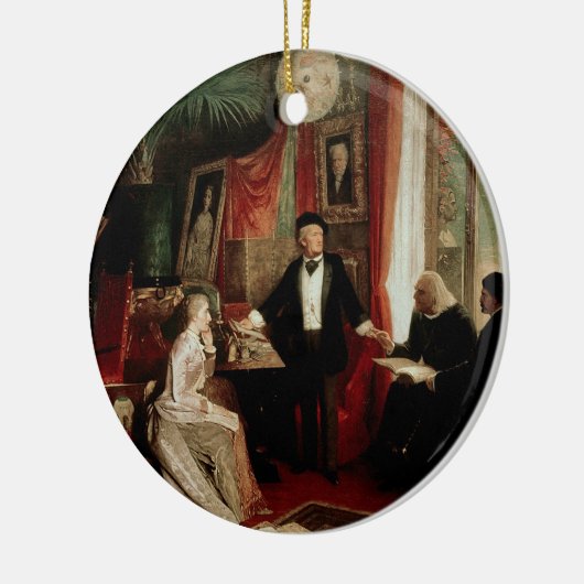 Richard Wagner mit Franz Liszt und Liszts daught Keramikornament (Links)