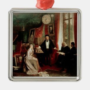 Richard Wagner mit Franz Liszt und Liszts daught Silbernes Ornament