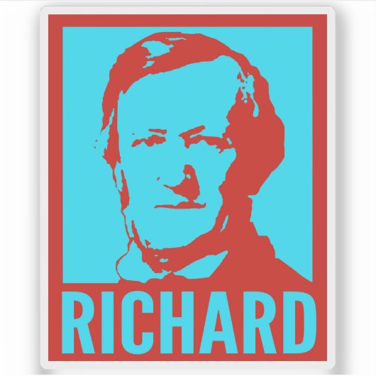 Richard Wagner Pop Art Portrait Custom Cut Vinyl Aufkleber (Vorderseite)