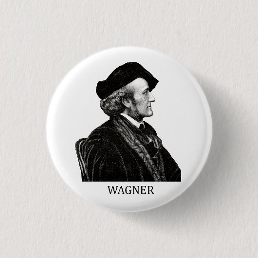 Richard Wagner, schwarz Button (Vorderseite)