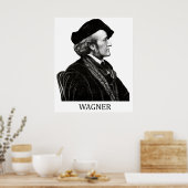 Richard Wagner, schwarz Poster (Küche)