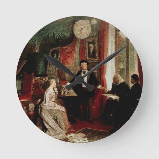 Richard Wagner with Franz Liszt and Liszt's daught Runde Wanduhr (Vorderseite)