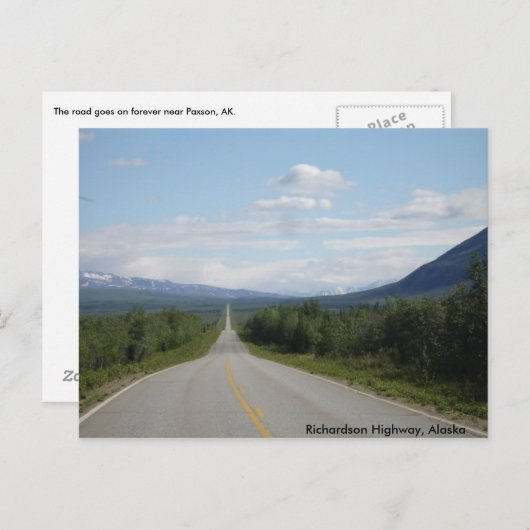 Richardson Highway, Alaska Postkarte (Vorne/Hinten)