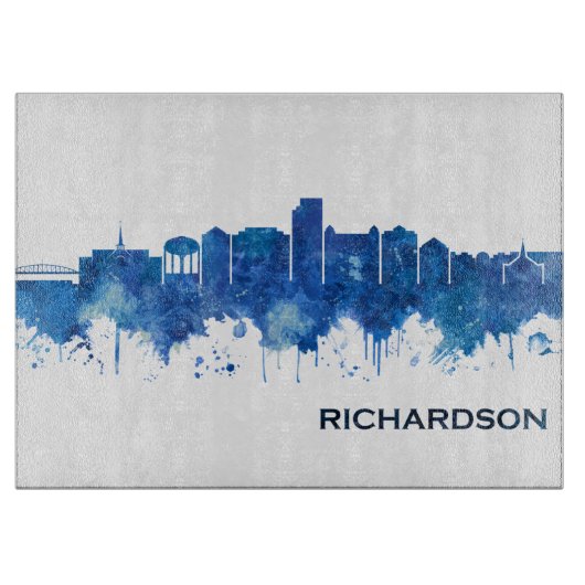 Richardson Texas Skyline Blue Schneidebrett (Vorderseite)