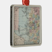 Richardsons neue Karte des Staat von Texas Silbernes Ornament (Rechts)