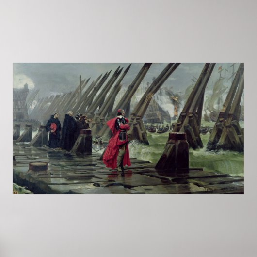 Richelieu an der Meeresmauer in La Rochelle, 1881 Poster (Vorne)