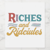 Riches and lächelnd Weinflaschen Etikett (Einzelnes Label)