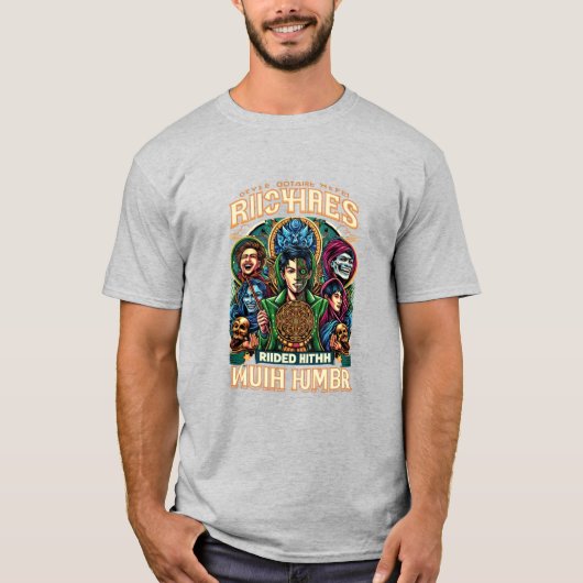 Riches Riddled mit Spaß T-Shirt (Vorderseite)