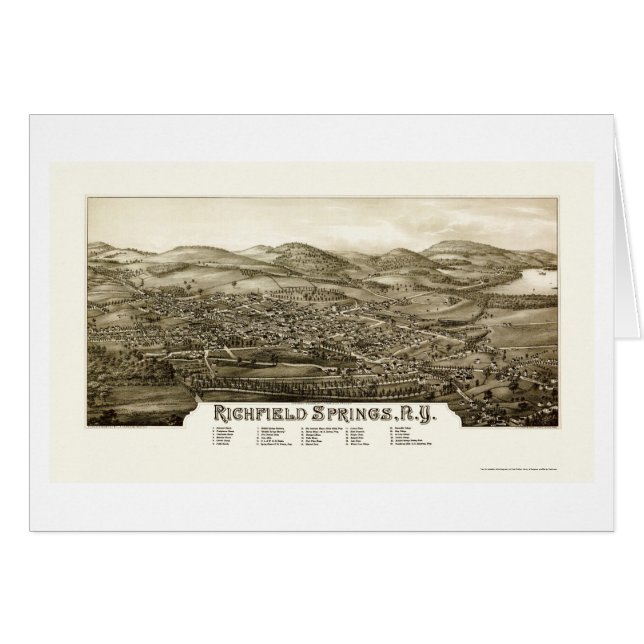 Richfield Frühlinge, NY panoramische Karte - 1886 (Vorderseite (Horizontal))