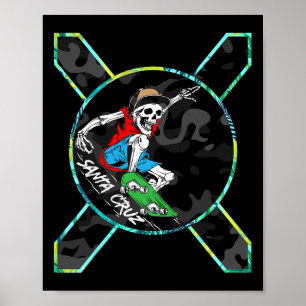Richhotwave Santa Cruz Skelett Skateboardfahren Sk Poster