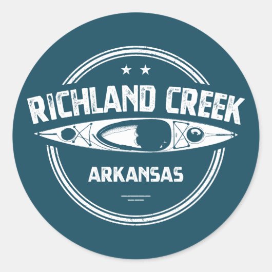 Richland Creek Arkansas Kayaking Runder Aufkleber (Vorderseite)