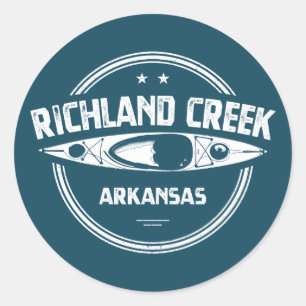 Richland Creek Arkansas Kayaking Runder Aufkleber