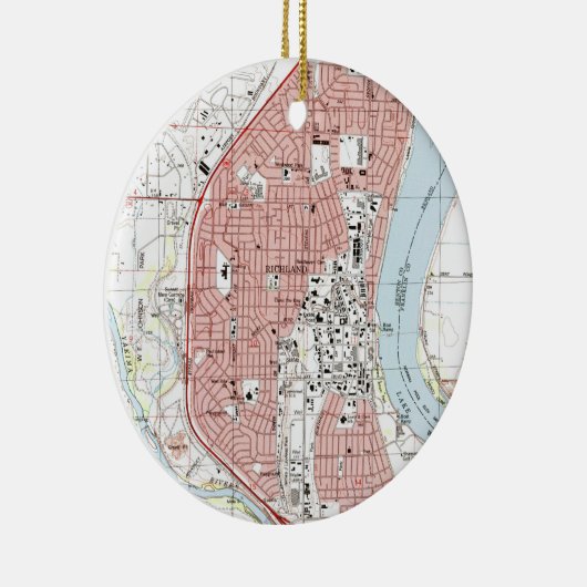 Richland Washington Map (1992) Keramikornament (Rechts)
