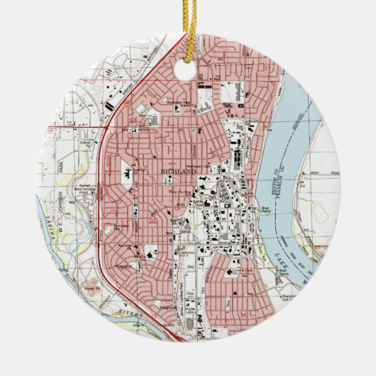 Richland Washington Map (1992) Keramikornament (Vorne)