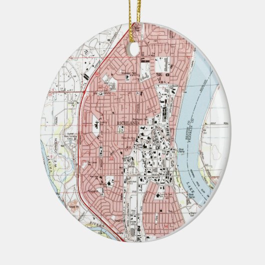 Richland Washington Map (1992) Keramikornament (Links)