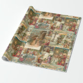 Richly Detailed Vintag Father Christmas Collage Geschenkpapier (Ungerollt)
