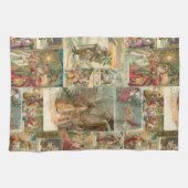 Richly Detailed Vintag Father Christmas Collage Geschirrtuch (Horizontal)