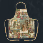 Richly Detailed Vintag Father Christmas Collage Schürze<br><div class="desc">Elegante,  detailreich und aufwändig Vintage Urlaubssammlung mit nahtlosem Muster restaurierter Viktorianischer Weihnachtskarten mit Szenen von Weihnachten im Schnee,  mit Kindern,  mit Engeln und in seinem Schlitten mit goldenen und silbernen Highlights und Verzierungen.</div>