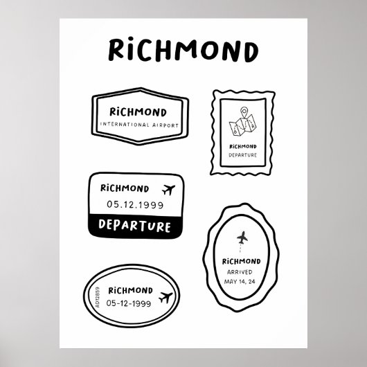 Richmond - Briefmarke Collection | Vintag Poster (Vorne)