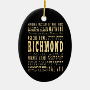 Richmond City Virginia Typografie Kunst Keramik Ornament