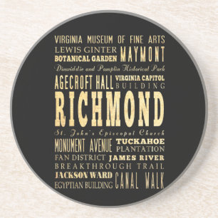Richmond City Virginia Typografie Kunst Untersetzer