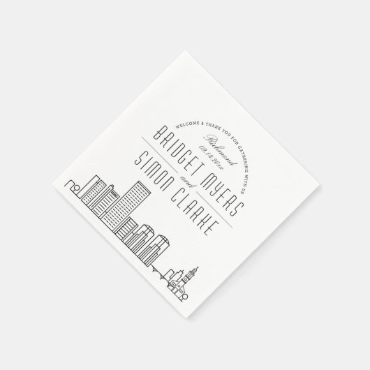 Richmond Deko Skyline | Hochzeitsveranstaltung Nap Serviette (Ecke)