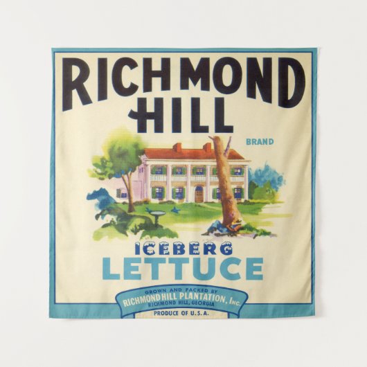 Richmond Hill Lettuce Crate Label Wandteppich (Vorderseite)