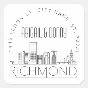 Richmond Hochzeit in Urlaubsort Square Sticker