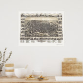 Richmond, IN Panorama Karte - 1884 Poster (Küche)