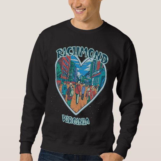Richmond In Virginia Travel Souvenir Heart Sweatshirt (Vorderseite)